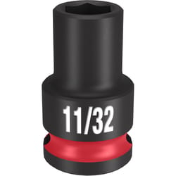 Milwaukee 11/32 in. X 3/8 in. drive SAE 6 Point Standard Impact Socket 1 pc