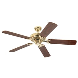 Westinghouse Contractor's Choice 52 in. Polished Brass Brown Indoor Ceiling Fan