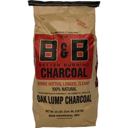 B&B Charcoal All Natural Oak Lump Charcoal 20 lb