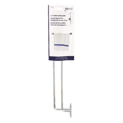 DECKO Diamond Chrome Twin Towel Bar 18 in. L Steel