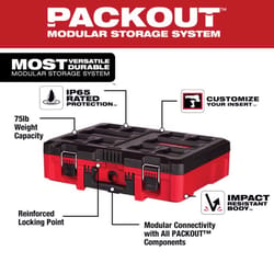 Milwaukee Packout 20 in. Tool Case with Foam Insert Black/Red