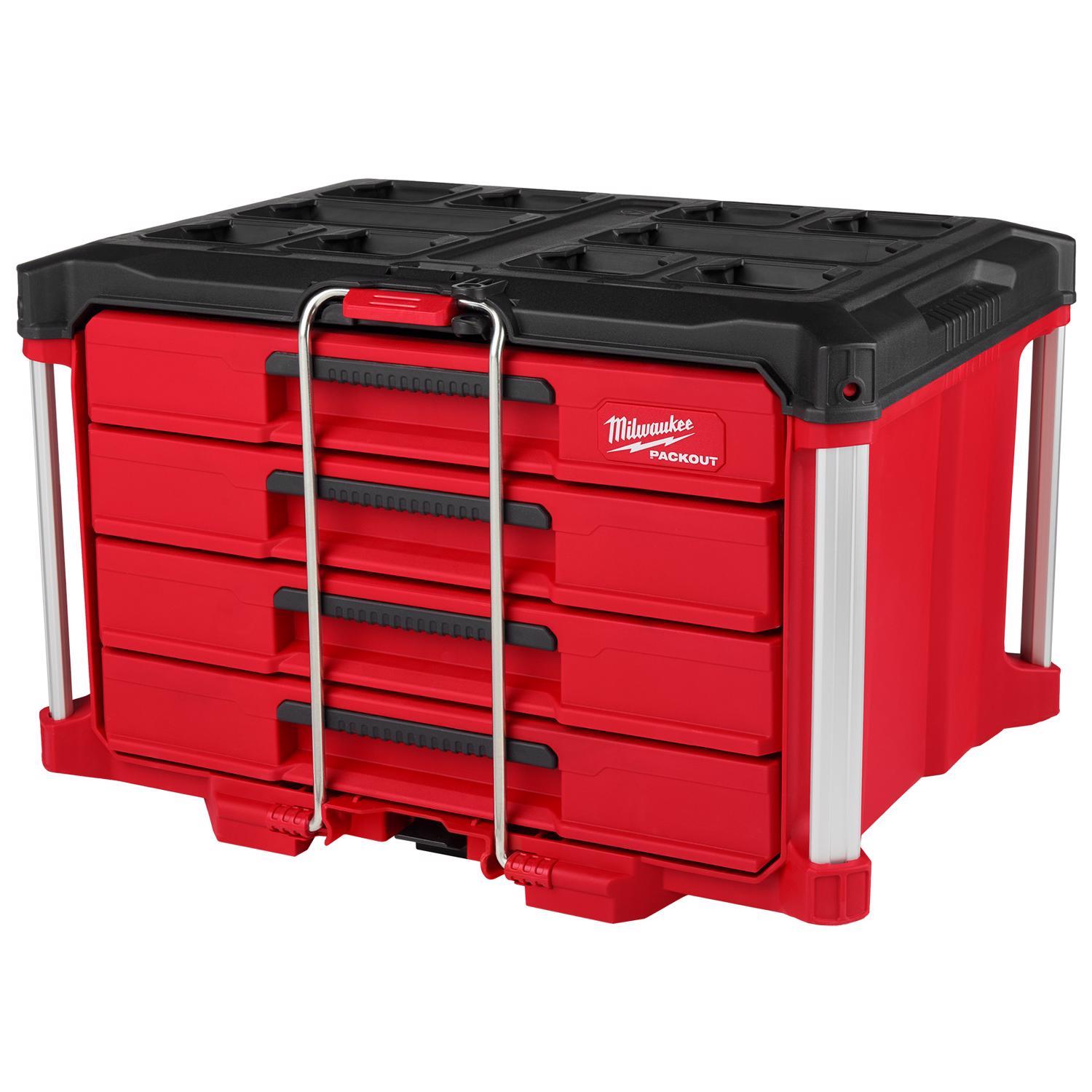 Photo 1 of **damaged**Milwaukee PACKOUT 22 in. Modular 4-Drawer Tool Box Black/Red