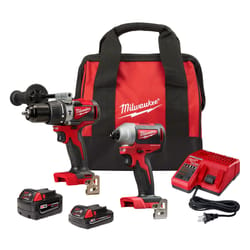 Milwaukee 18V M18 Cordless Brushless 2 Tool Compact Hammer Drill and Impact Driver Kit
