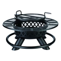 Living Accents 47.24 in. W Steel Ranch Round Wood Fire Pit