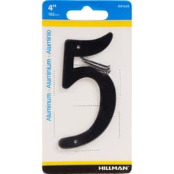Hillman 4 in. Black Aluminum Nail-On Number 5 1 pc