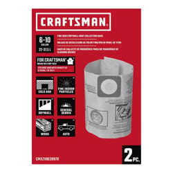 Craftsman 2 in. L X 10 in. W Wet/Dry Vac Filter Bag 2 pc