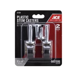 Ace 1-1/4 in. D Swivel Plastic Caster 40 lb 2 pk