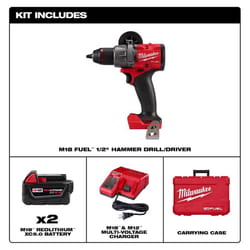 Milwaukee M18 FUEL 1/2 in. Brushless Cordless Hammer Drill/Drive Kit (Battery & Charger)
