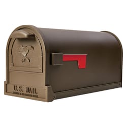 Gibraltar Mailboxes Arlington Classic Galvanized Steel Post Mount Bronze Mailbox