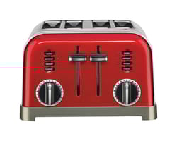 Cuisinart Stainless Steel Red 4 slot Toaster 7.4 in. H X 11.14 in. W X 10.67 in. D