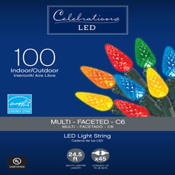 庆祝LED C6多色100 ct串圣诞灯24.75 ft.