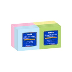 Bazic Products 3 in. W X 3 in. L Assorted Pastel Sticky Notes 12 pad