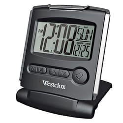 Westclox Black Travel Alarm Clock LCD