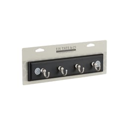 E.H. Tate & Co. 8.75 in. L Satin Nickel Black Zinc Traditional Key Rack 1 pk