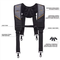 ToughBuilt 1.18 in. L X 6.3 in. W Nylon Suspenders Black/Gray 1 pair
