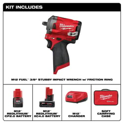 Milwaukee M12 FUEL 3/8 in. Cordless Brushless Stubby Impact Wrench Kit (Battery &amp; Charger)