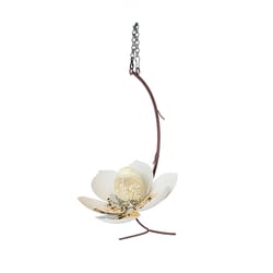 Desert Steel Magnolia Wild Bird and Finch 2 cups Steel Hanging Bird Feeder 1 ports