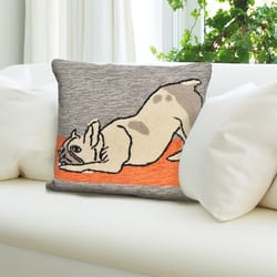 Liora Manne Frontporch Heather Yoga Dog Polyester Throw Pillow 18 in. H X 2 in. W X 18 in. L