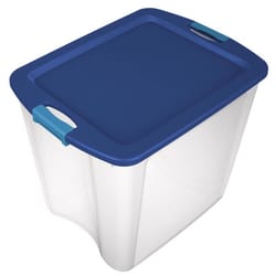 Sterilite 26 gal Blue/Clear Latch Storage Box 20-1/8 in. H X 18-5/8 in. W X 23-5/8 in. D Stackable