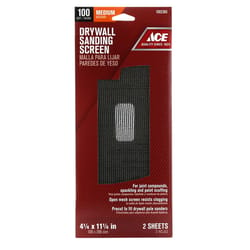 Ace 11-1/4 in. L X 4-1/4 in. W 100 Grit Silicon Carbide Drywall Sanding Screen 2 pk