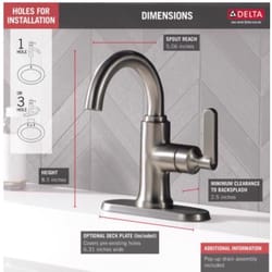 Delta Brushed Nickel Pop-up Bathroom Sink Faucet 4 in.