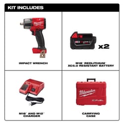 Milwaukee M18 FUEL 1/2 in. Cordless Brushless Mid-Torque Impact Wrench Kit (Battery & Charger)