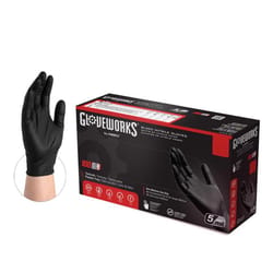 Gloveworks Nitrile Disposable Gloves Large Black Powder Free 100 pk