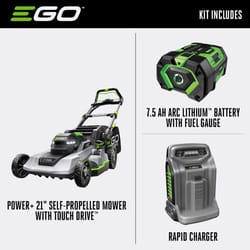 EGO Power+ Touch Drive LM2125SP 21 in. 56 V Battery Self-Propelled Lawn Mower Kit (Battery &amp; Charger W/ 7.5 AH BATTERY