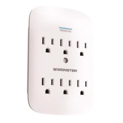 Monster Just Power it Up 0 ft. L 6 outlets Wall Tap Surge Protector White 1200 J