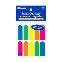 Bazic Products 1.7 in. W X 0.5 in. L Assorted Neon Arrow Flag Sticky Note 10 pad