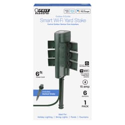 Feit Smart Home Outdoor 6 ft. L Green Smart-Enabled Outlet Stake 14/3