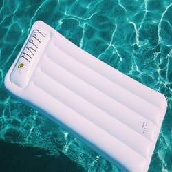 CocoNut Float White Vinyl Inflatable Pool Floating Lounger
