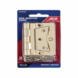 Ace 2.75 in. W X 3.5 in. L Zinc Plated Brass Non-Mortise Hinge 2 pk