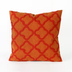 Liora Manne Visions I Orange Crochet Tile Polyester Throw Pillow 20 in. H X 2 in. W X 20 in. L