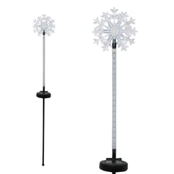 Alpine LED 33 in. Solar Snowflake Garden Stake Pathway Decor