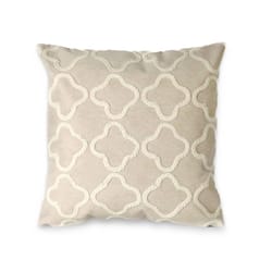 Liora Manne Visions I Beige Crochet Tile Polyester Throw Pillow 20 in. H X 2 in. W X 20 in. L