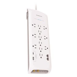 Monster Just Power it Up 6 ft. L 12 outlets Surge Protector w/USB White 4050 J