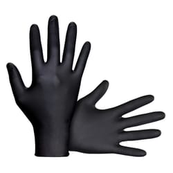 SAS Safety Derma-Tuff Nitrile Disposable Gloves Large Black Powder Free 120 pk