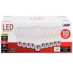 Feit A19 E26 (Medium) LED Bulb Warm White 60 Watt Equivalence 10 pk