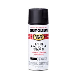 Rust-Oleum Stops Rust Satin Black Spray Paint 12 oz