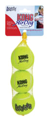 Kong Squeaker Green Rubber Pet Tennis Balls Medium 3 pk
