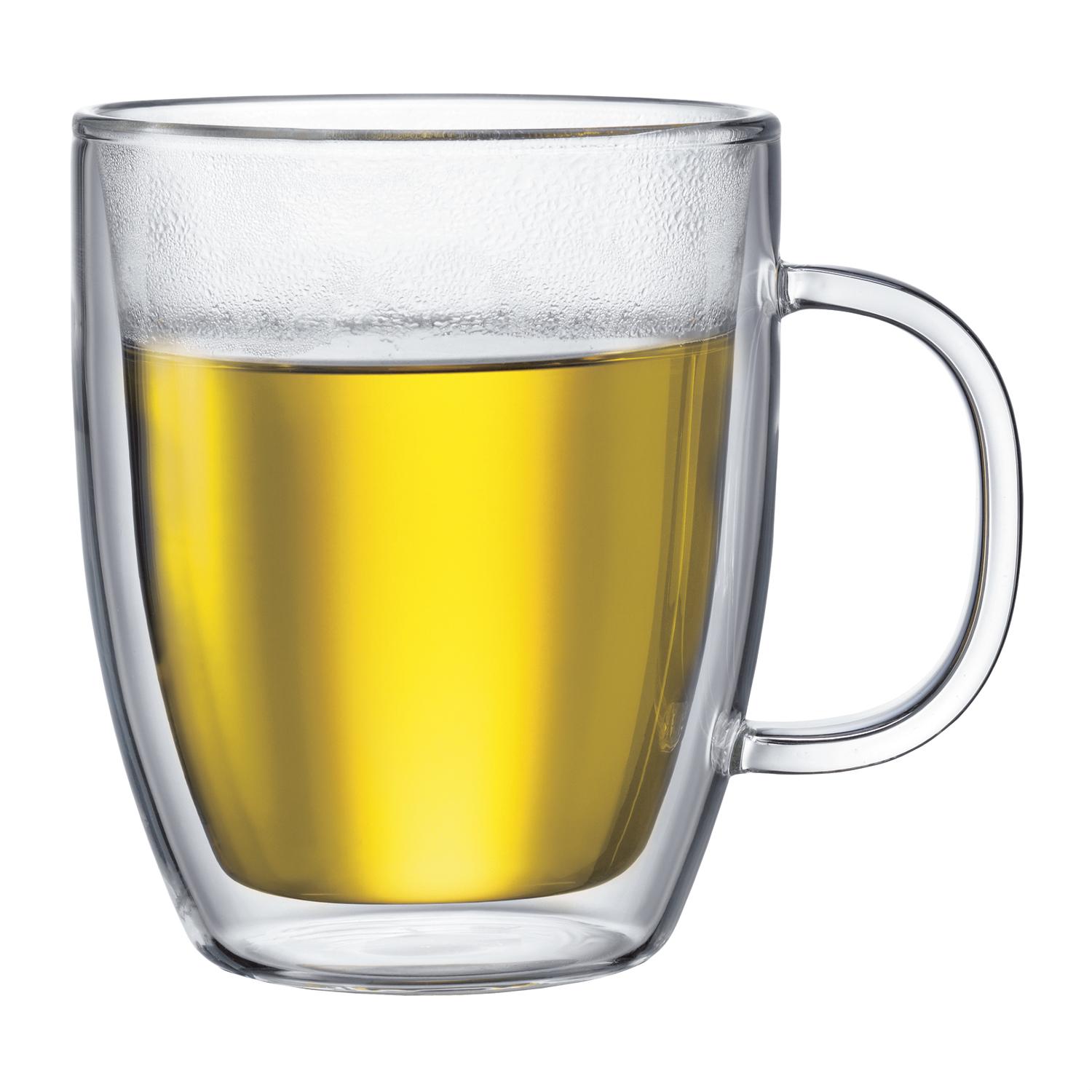 Photo 1 of Bodum Clear Borosilicate Glass Contemporary Mug 5 in. D 2 pk
