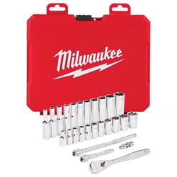 Milwaukee 1/4 in. drive Metric/SAE Mechanics Socket and Ratchet Set 50 pc