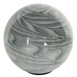 OutDoozie Gray Glass 5 in. H Strata Gazing Ball