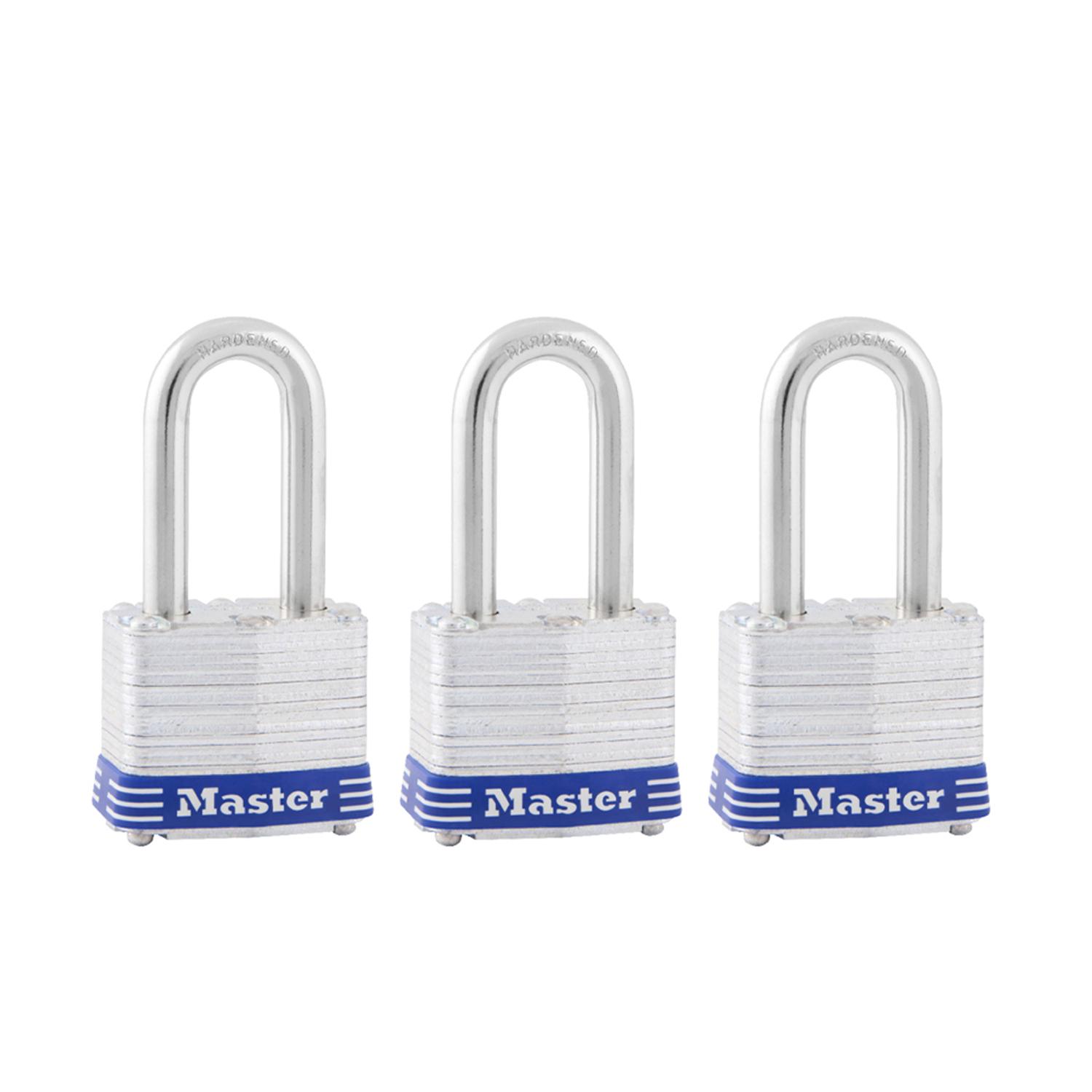 Photo 1 of Master Lock 3-3/16 in. H X 1-9/16 in. W X 27/32 in. L Steel 4-Pin Cylinder Padlock Keyed Alik