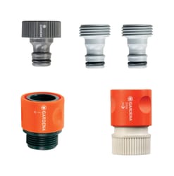 Gardena 1/2 & 5/8 in. Nylon/ABS Threaded Female/Male Quick Connector Hose Set