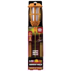 Blazing LEDz Amber Metal 57 in. Flickering Flame Bamboo Torch 1 pk