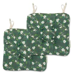 Classic Accessories Frida Kahlo Green/White Flores Dulces Polyester Chair Cushion 5 in. H X 19 in. W