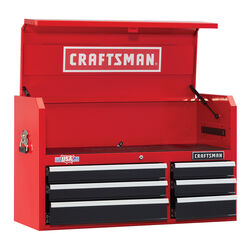 Craftsman 2000系列40英寸. 6个抽屉钢工具箱24个.5 in. 高X 16英寸. D