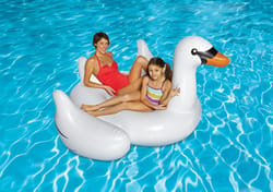 Swimline White Vinyl Inflatable Swan Pool Float